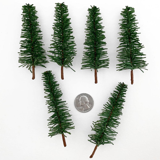 Paper Christmas Trees ~ Set of 6 Trees~ 3-1/2" tall 